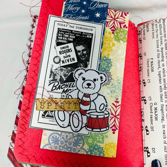 Loaded Merry Christmas Junk Journal, 6 Piece Book Charm, Bookmark, More Ephemera - Picture 8 of 11